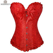 Women Sexy Burlesque Overbust Corset Bustier Top With Mini TuTu Skirt Fancy Dresses Costume Sexy Gothic Corsets Dress