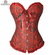 Women Sexy Burlesque Overbust Corset Bustier Top With Mini TuTu Skirt Fancy Dresses Costume Sexy Gothic Corsets Dress