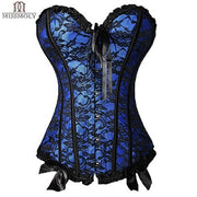 Women Sexy Burlesque Overbust Corset Bustier Top With Mini TuTu Skirt Fancy Dresses Costume Sexy Gothic Corsets Dress