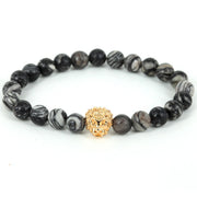 2017 Natural Stone Beads Skull Bracelet for Men Jewelry Spider Web Stone Beaded Men Bracelet Brand Pulseira Masculina Best Gift