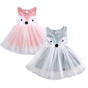 Girl Cartoon Sleeveless Dress Cute Toddler Kids Baby Foxes Dress Girls Party Princess Pageant Dresses