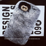 LANCASE For iPhone 7 Case Rabbit Fur Rhinestones Bling Glitter TPU Case For iPhone 7 Plus 6 6S Plus 5 5S SE Cover Phone Cases