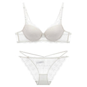 Varsbaby summer female deep v bra sexy lace push up sexy bra sets suit for women