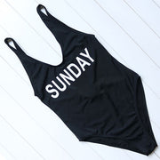 OMKAGI Brand One Piece Swimsuit Swimwear Women Sexy Push Up Letter Date Bodysuit Swimming Bathing Suit Beachwear Monokini 2017