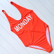 OMKAGI Brand One Piece Swimsuit Swimwear Women Sexy Push Up Letter Date Bodysuit Swimming Bathing Suit Beachwear Monokini 2017