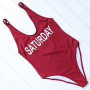 OMKAGI Brand One Piece Swimsuit Swimwear Women Sexy Push Up Letter Date Bodysuit Swimming Bathing Suit Beachwear Monokini 2017