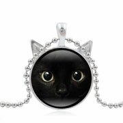 Vintage Black Cat Enamel Pendant