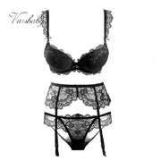 Varsbaby Girls Sexy Lace Solid Lingerie Gather Adjusted-straps Bra Sets 3 Pcs/Lots