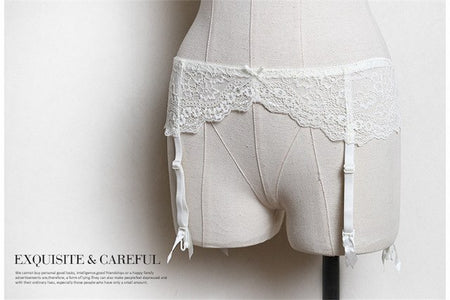 Varsbaby New classic black and white lace garters sexy underwear
