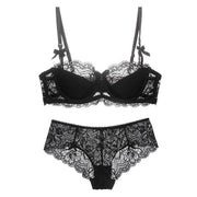 Varsbaby sexy transparent women ladies ultrathin lace underwear intimates lingerie set