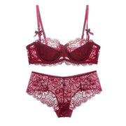 Varsbaby sexy transparent women ladies ultrathin lace underwear intimates lingerie set