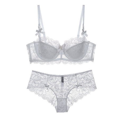 Varsbaby sexy transparent women ladies ultrathin lace underwear intimates lingerie set
