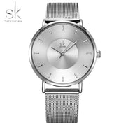 Shengke Fashion Black Women Watches 2017 High Quality Ultra thin Quartz Watch Woman Elegant Dress Ladies Watch Montre Femme SK