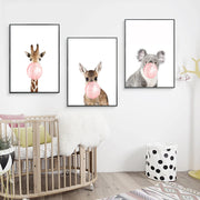 Nordic Style Giraffe Zebra Animal Posters and Prints Canvas Art Painting Wall Art Nursery Decorative Picture Kids Decoration