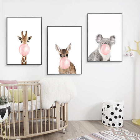 Nordic Style Giraffe Zebra Animal Posters and Prints Canvas Art Painting Wall Art Nursery Decorative Picture Kids Decoration