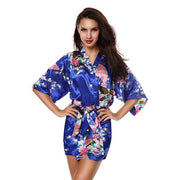 Avidlove Silk Wedding Bride Bridesmaid Robe Floral Bath Robe Women Satin Short Kimono Sexy Bathrobe Plus Size Nightgown Peignoir