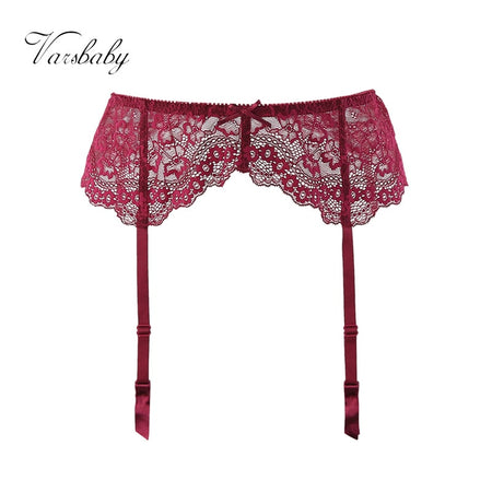 Varsbaby women's sexy wine red pretty underwear beautiful lace garters S M L XL