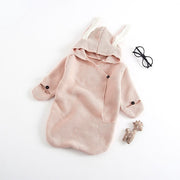 Ins Hot Baby Blankets Newborn Knitted Baby Cover Rabbit Ear Swaddling Baby Wrap Photography Bunny Decor Baby Embrace Blanket