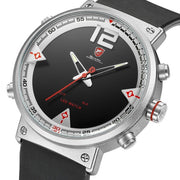 Luxury Gift Box Bluegray Carpet Shark Sport Watch Men's Quartz Digital LED Military Leather Watches Relogio Masculino /SH546-550