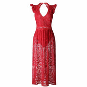 women vintage style vestidos V Neck party maxi Clothes