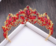 2018 New Fashion Baroque Luxury Crystal AB Bridal Crown Tiaras Light Gold Diadem Tiaras for Women Bride Wedding Hair Accessories
