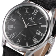 IMPERIAL KS Auto Date Display Roman Numerals Stainless Steel Gold Case Leather Strap Self Wind Clock Men Mechanical Watch /KS241
