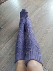 Fashion 2017 Winter Over Knee Socks Sexy Warm Thin High  Knit Stockings For Ladies Women Cable Long Boot Thigh-High Leggings