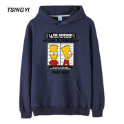 Tsingyi Spring Pullover Funny Print Simpsons Terry Hooded Hoodies Men Long Sleeve Streetwear Sweat Homme Men Hoodie Sweatshirt