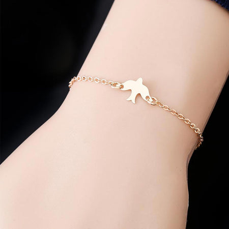 Fashion 1PC Hot Peace Dove Golden Silvery Sweet Romantic Women Lady Girl Trendy Bracelet Popular Jewery