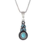 ZOSHI Blue natural crystal stone pendant necklace fashion peacock pendant necklace for women jewelry