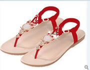 Summer shoes woman 2018 new fashion plus size summer women sandals Classic rhinestone 35-42 women shoes flat sandals