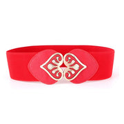 Best YBT Women's Belt Hook buckle Peach heart women casual wide Belt fashion Elastic force garnish Belt Polychromatic selectable