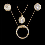 ZOSHI Golden Plated Jewelry Sets For Women Luxury Wedding Bridal Rhinestone Gem Jewelry Set Opal Cat's Eye Necklace Earrings Set