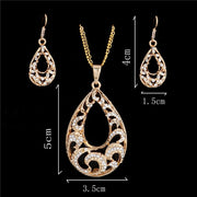 ZOSHI Golden Plated Jewelry Sets For Women Luxury Wedding Bridal Rhinestone Gem Jewelry Set Opal Cat's Eye Necklace Earrings Set