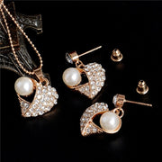 ZOSHI Golden Plated Jewelry Sets For Women Luxury Wedding Bridal Rhinestone Gem Jewelry Set Opal Cat's Eye Necklace Earrings Set