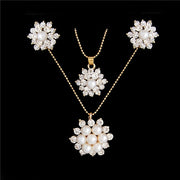 ZOSHI Golden Plated Jewelry Sets For Women Luxury Wedding Bridal Rhinestone Gem Jewelry Set Opal Cat's Eye Necklace Earrings Set