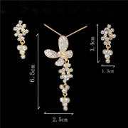 ZOSHI Golden Plated Jewelry Sets For Women Luxury Wedding Bridal Rhinestone Gem Jewelry Set Opal Cat's Eye Necklace Earrings Set