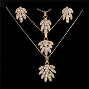 ZOSHI Golden Plated Jewelry Sets For Women Luxury Wedding Bridal Rhinestone Gem Jewelry Set Opal Cat's Eye Necklace Earrings Set
