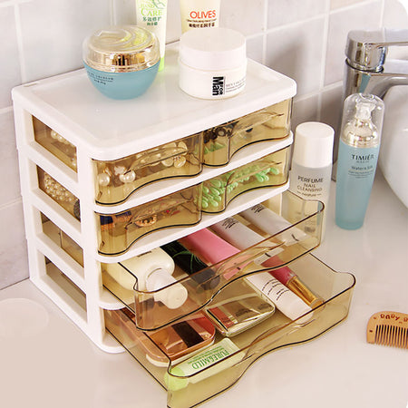 New Arrival Storage Box Organizer Organizador Drawer Cosmetic Case Plastic Table Top Jewelry Rectangle Jewelry Box Glossy