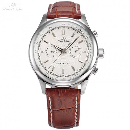 KS Watches Luxury Date Day Display Relogio Masculino Leather Band Automatic Self Winding Men Mechanical Wrist Watch Gift /KS183