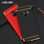 USLION Phone Case For Samsung Galaxy S9 S9 Plus Shockproof Armor Protection Cases 3 in 1 Matte Hard PC Cover For Galaxy Note 8