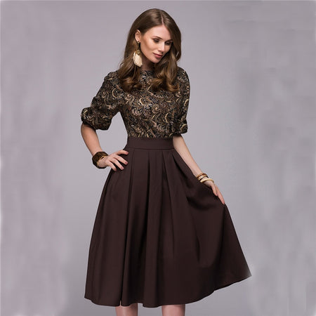 Floral Printed Dress 2018 New Fashion Women Autumn Spring Christmas Casual Elegant Prom Long dresses Fall Party Elegant Vestidos