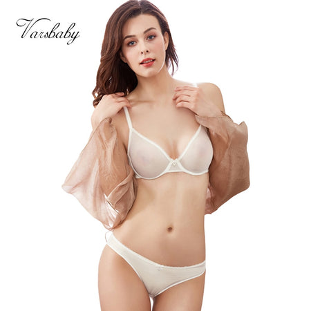 Varsbaby women's sexy solid unlined underwear adjusted-straps underwire bra sets