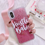 Fashion Letter Liquid quicksand case For iPhone X 7 7plus 8 8plus Phone Cases Dynamic Glitter case For iphone 6 6s 6splus Capas