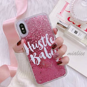 Fashion Letter Liquid quicksand case For iPhone X 7 7plus 8 8plus Phone Cases Dynamic Glitter case For iphone 6 6s 6splus Capas
