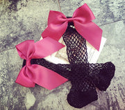 New 2018 Fashion Women Ruffle Large Fishnet Ankle High Socks Bow Tie Mesh Lace Fish Net Short Socks