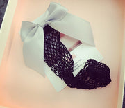 New 2018 Fashion Women Ruffle Large Fishnet Ankle High Socks Bow Tie Mesh Lace Fish Net Short Socks