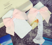 New 2018 Fashion Women Ruffle Large Fishnet Ankle High Socks Bow Tie Mesh Lace Fish Net Short Socks