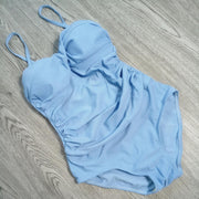Push Up Swimsuit 2018 Newest Swimwear One Piece Padded Monokini Womens Wrinkled Bodysuit Beach Bathing Suit Summer Swimming Wear