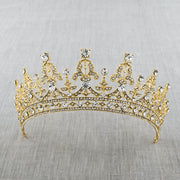 2018 New Fashion Baroque Luxury Crystal AB Bridal Crown Tiaras Light Gold Diadem Tiaras for Women Bride Wedding Hair Accessories